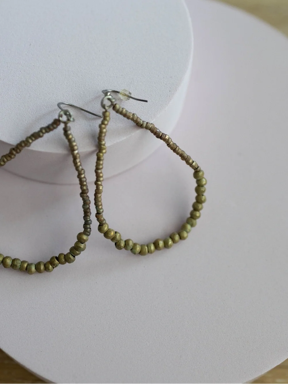 Noonday Collection Olive Beaded Teardrop‎ Earrings